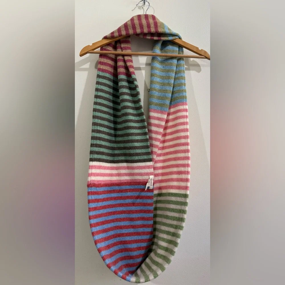 Sundance Multicolor Striped Infinity Scarf - Pink, Green, Blue, Burgundy